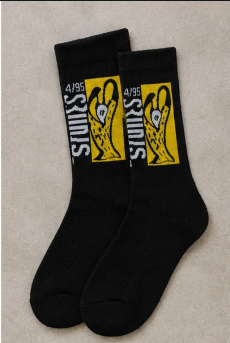 Static Yellow| Crew sock view 2