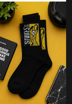 Static Yellow| Crew sock view 5
