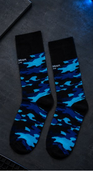 Blue | Crew sock view 1