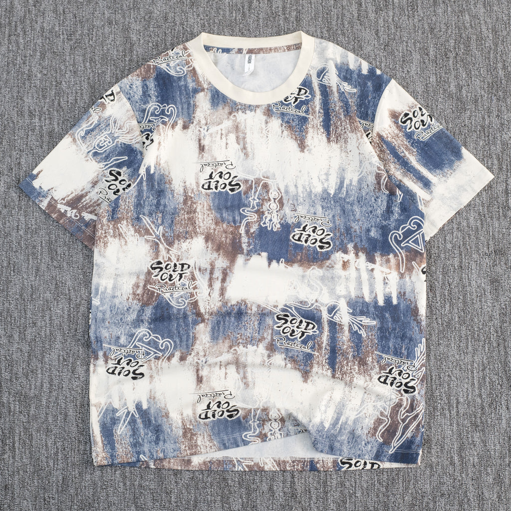 “Sold Out” Abstract Print Oversized T-Shirt