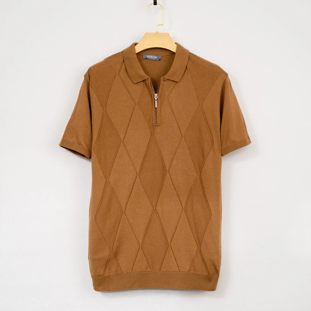 Men Solid Colour Knit Polo Shirts