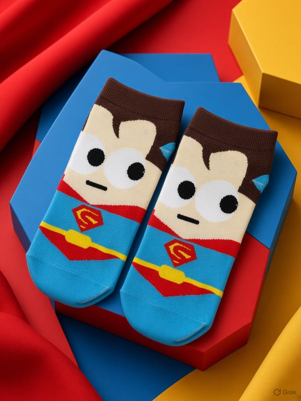 Superhero cartoon Combo | ankle sock view 1